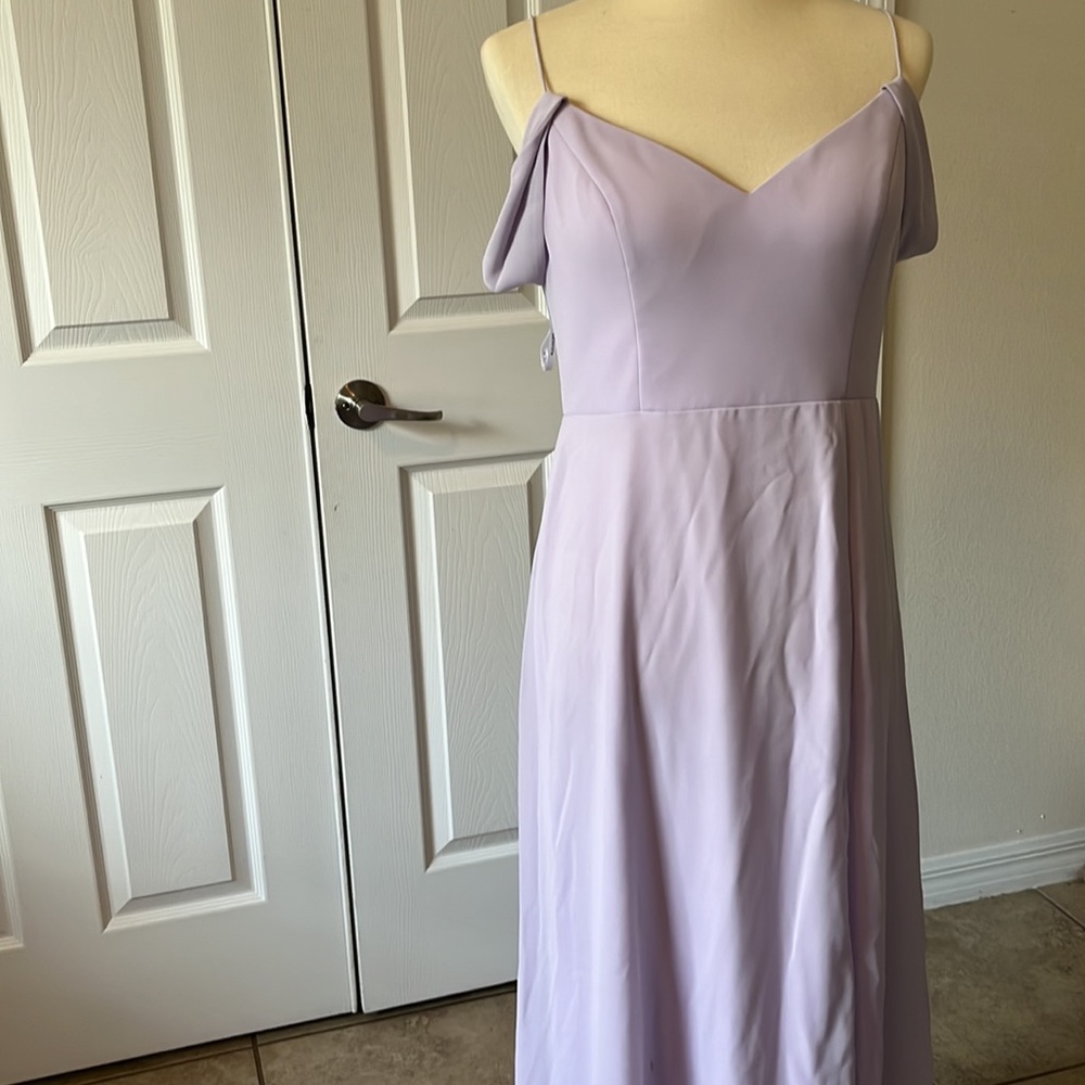 LEVKOFF Lilac Bridesmaid Formal Full Length Dress - Picture 4 of 7